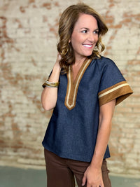 THML Cassie Denim Top