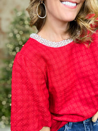 Sara Pearl Accent Top