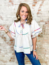 Arianna Colorblock Trim Top