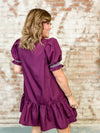 Dina Solid Embroidered Smock Dress
