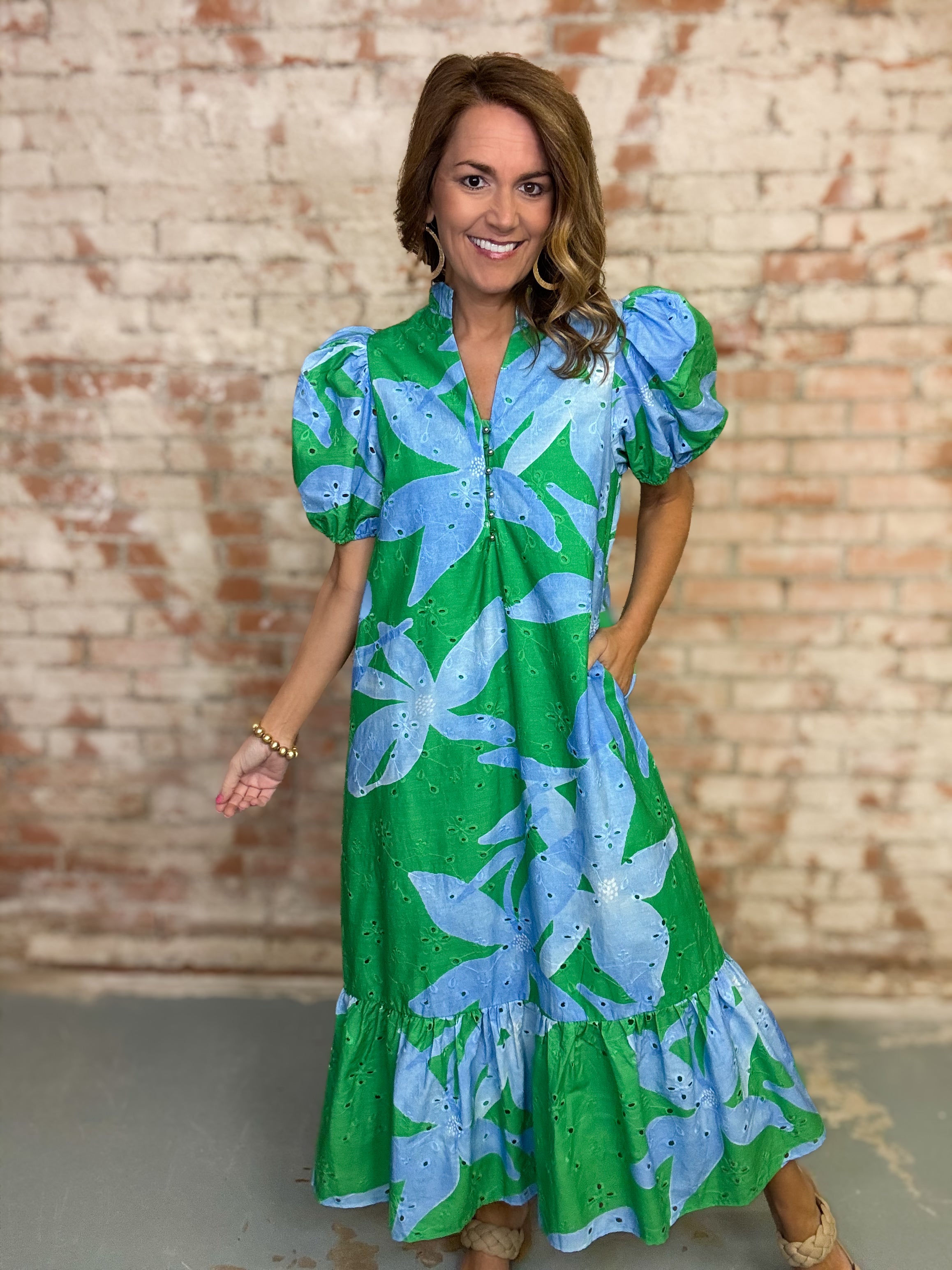 Dotty Botanical Midi Dress