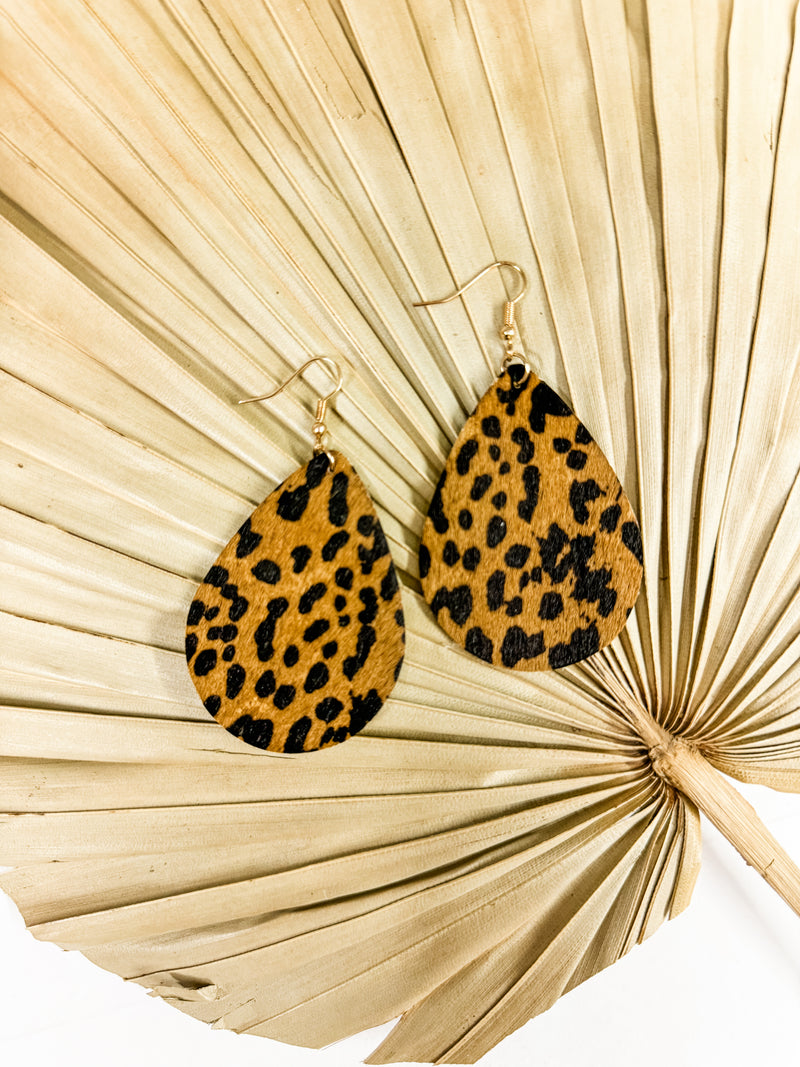 Maisy Cheetah Print Teardrop Earrings