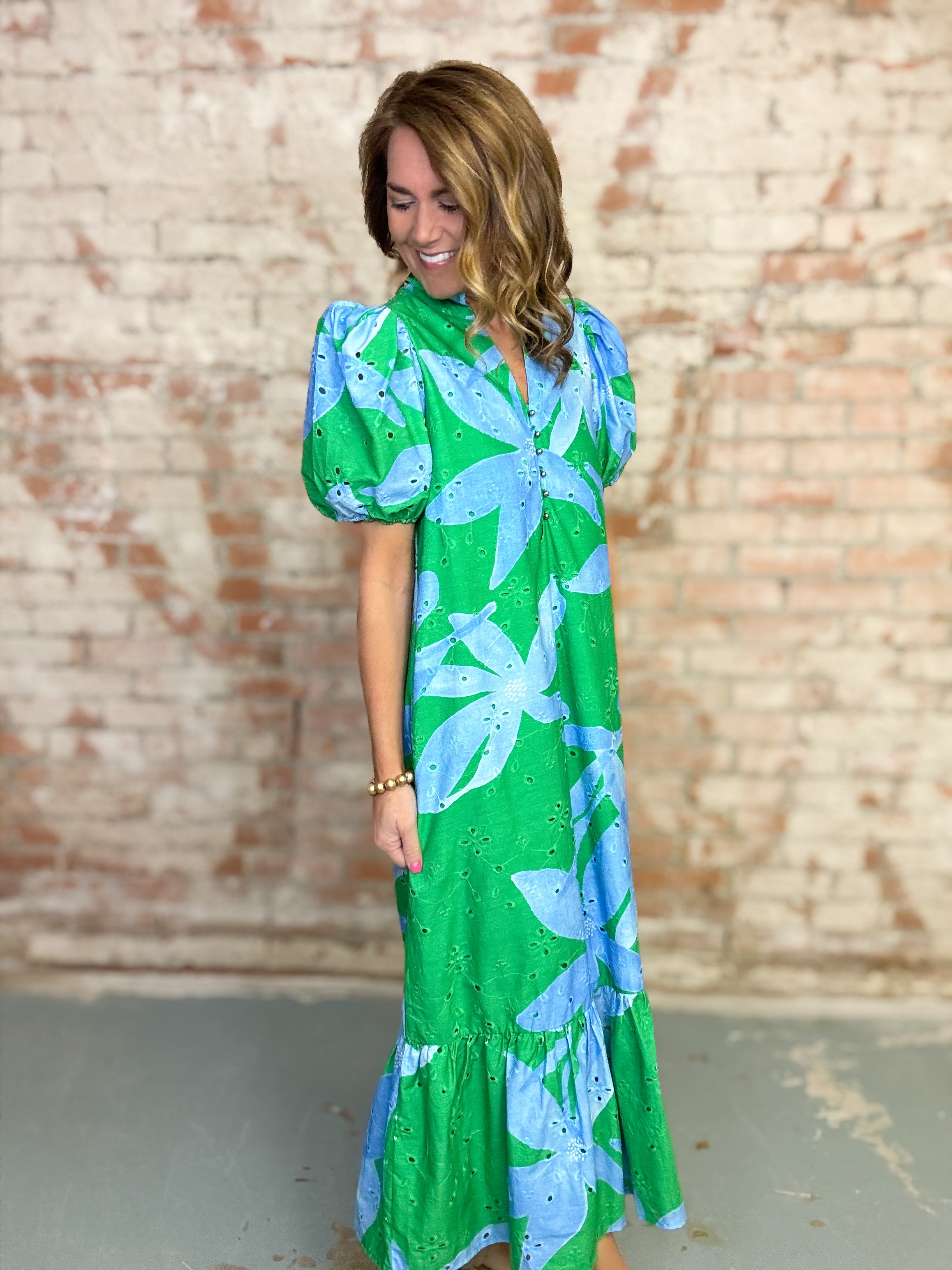 Dotty Botanical Midi Dress