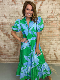 Dotty Botanical Midi Dress