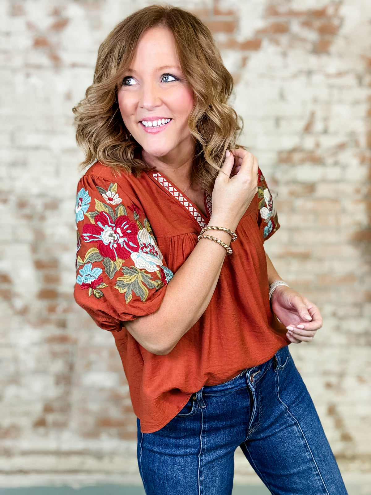 THML Leah Embroired Top