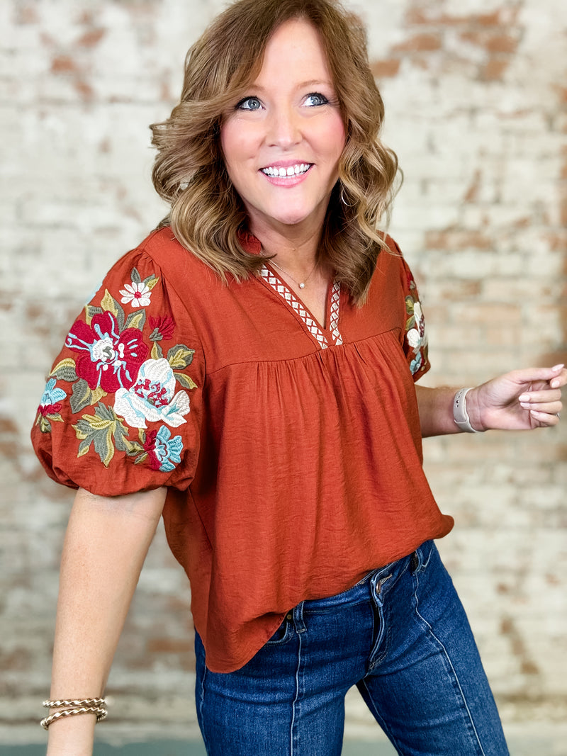 THML Leah Embroired Top