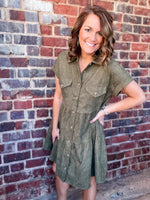 Tiered Corded Pocket Dress
