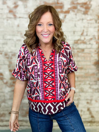 THML Dorinda Geometric Print Top