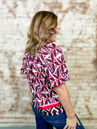 THML Dorinda Geometric Print Top