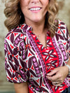 THML Dorinda Geometric Print Top