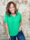 Iris Solid V-Neck Top