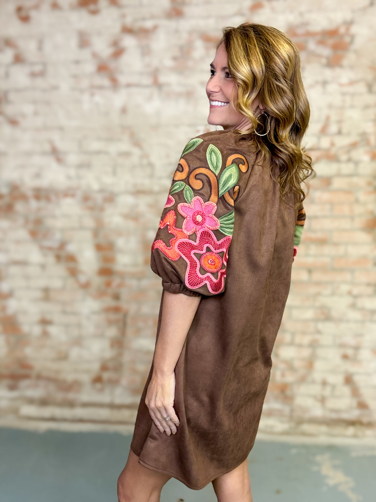 THML Audra Embroidered Sleeve Dress