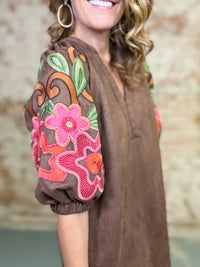 THML Audra Embroidered Sleeve Dress