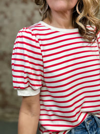 Connie Red Stripe Top