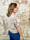 Marcela Floral Accent Sleeve Top