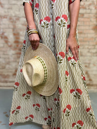 Painted Gingham Palm Hat | Sunshine Tienda