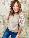 Marcela Floral Accent Sleeve Top