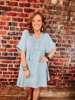 Curvy Mineral Wash Babydoll Dress