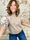 Marcela Floral Accent Sleeve Top