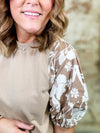 Marcela Floral Accent Sleeve Top