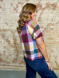 Harbor Plaid Frances Top | Sunshine Tienda