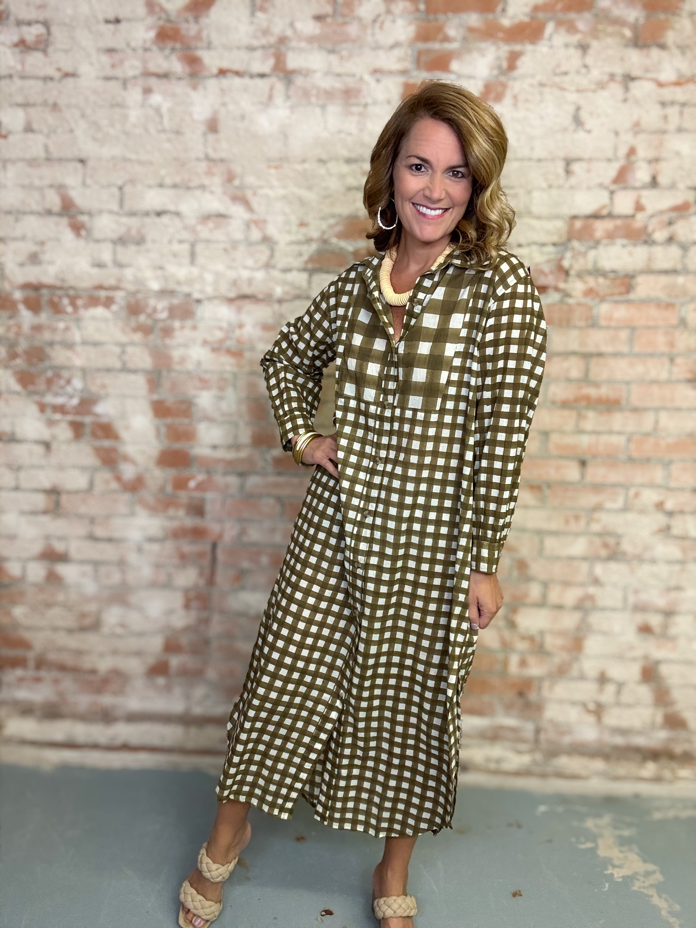 Painted Gingham Hadley Dress | Sunshine Tienda