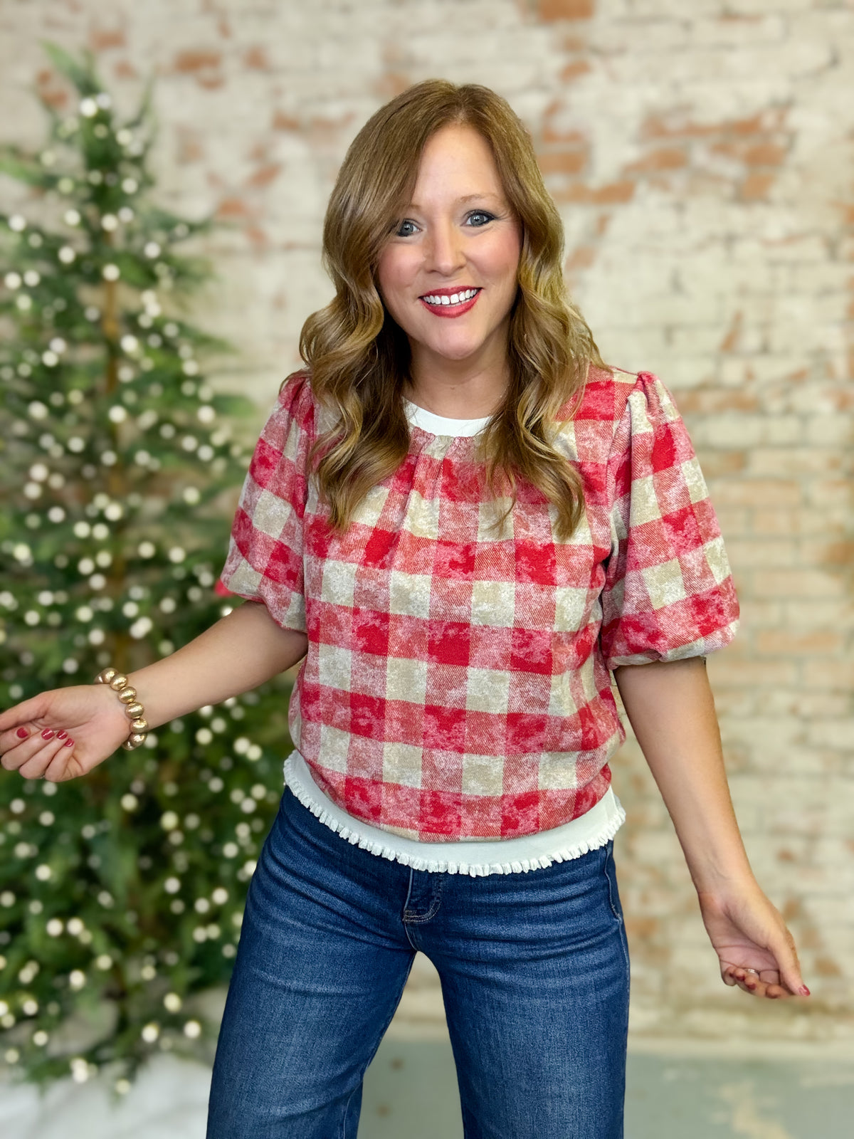 Mystic Checkered Plaid Top
