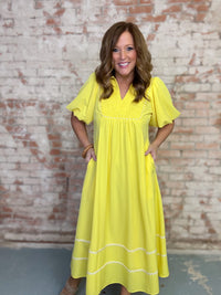 Yaneli Solid Smocked Dress
