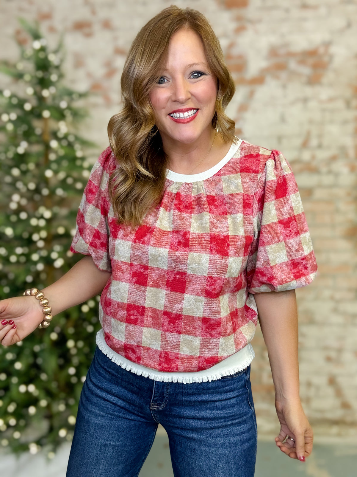 Mystic Checkered Plaid Top