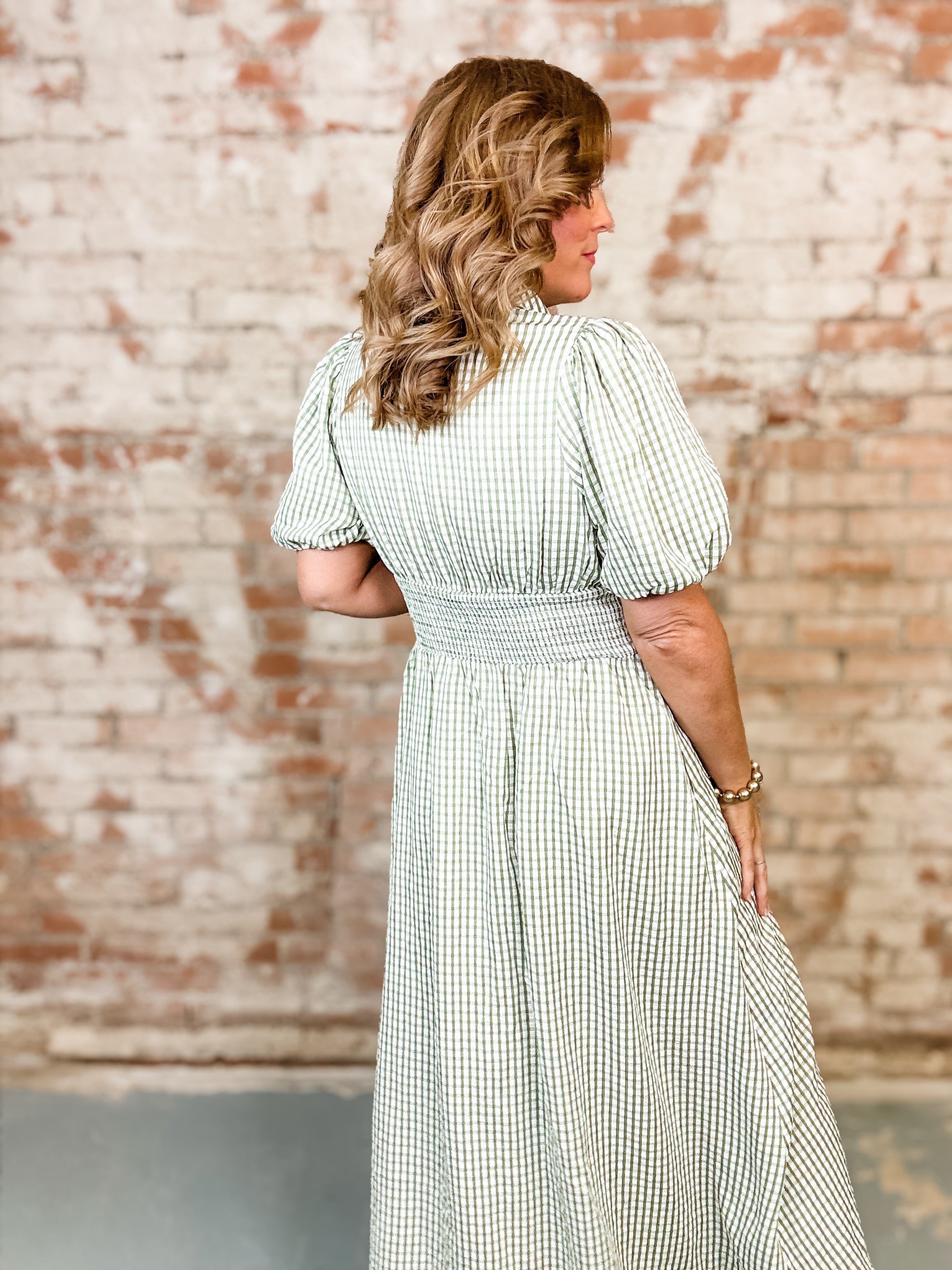 Alyssa Gingham Midi Dress