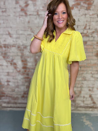 Yaneli Solid Smocked Dress