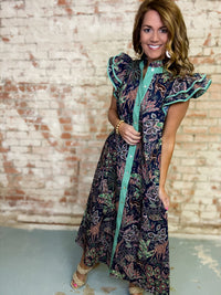 Tanya Botanical Midi Dress