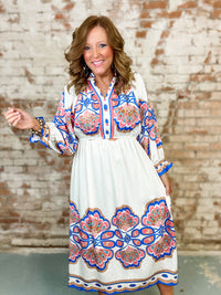 Tressie Border Print Dress