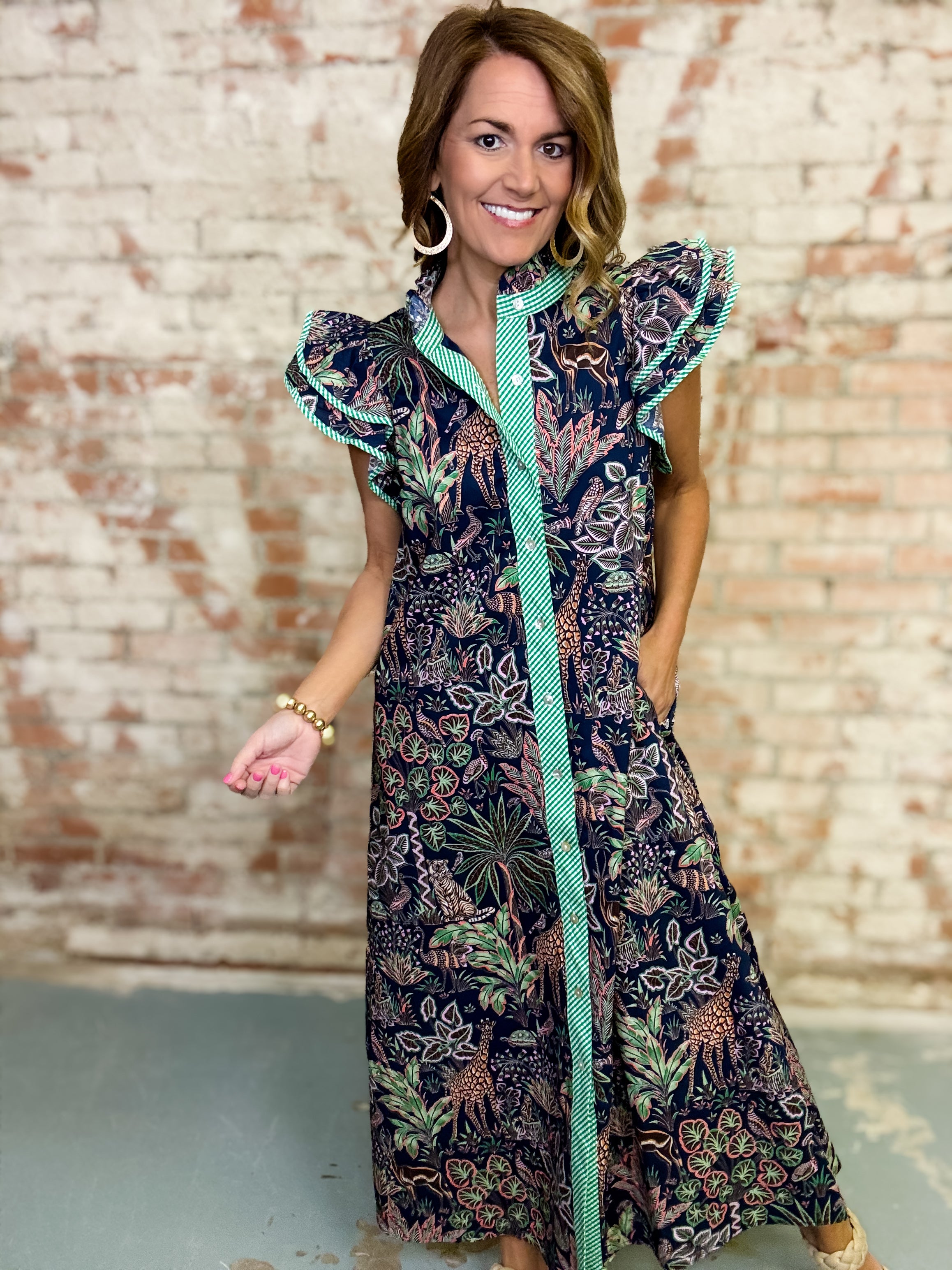 Tanya Botanical Midi Dress