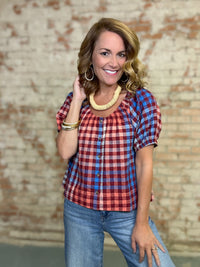 Frances Gingham Top | Sunshine Tienda