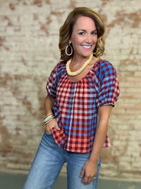 Frances Gingham Top | Sunshine Tienda
