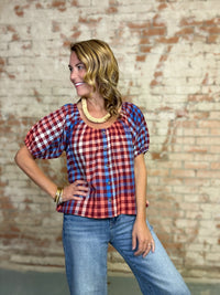 Frances Gingham Top | Sunshine Tienda