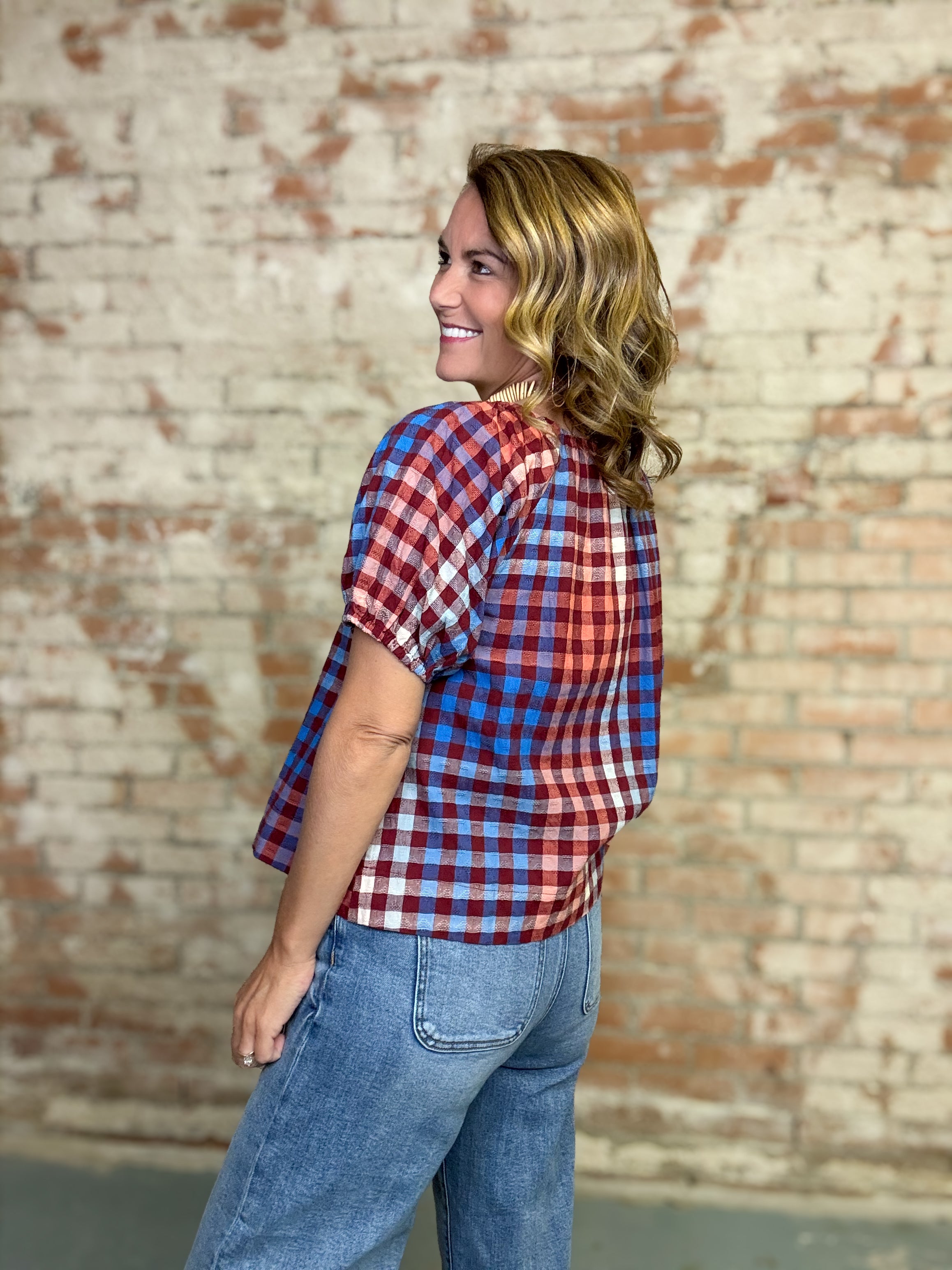 Frances Gingham Top | Sunshine Tienda