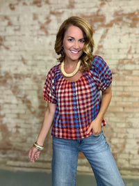 Frances Gingham Top | Sunshine Tienda