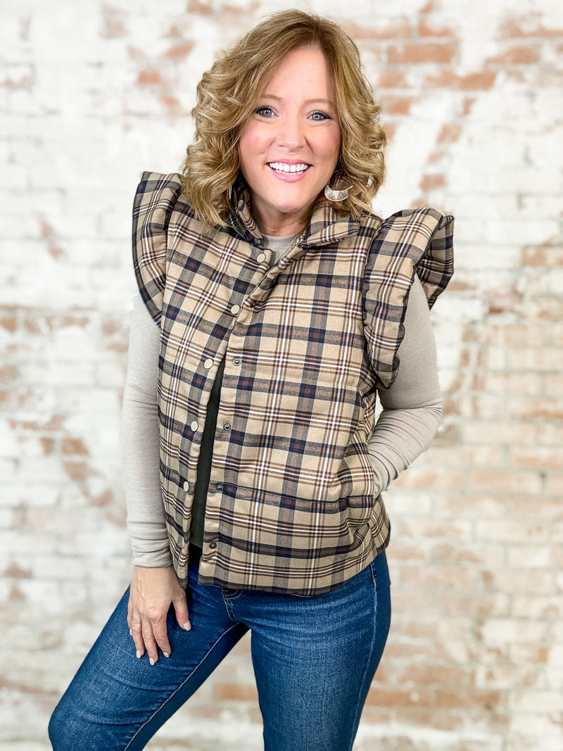 THML Oaklyn Plaid Puffer Vest