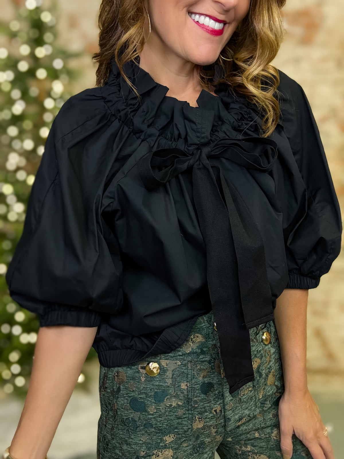 Stella Ruffle Neck Top