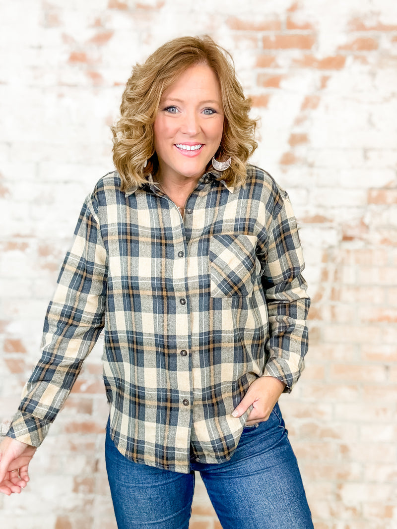 Bryleigh Plaid Button Up Top