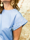 Carmella Pearl and Rhinestone Detail Top - FINAL SALE