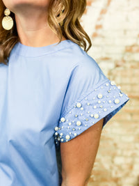 Carmella Pearl and Rhinestone Detail Top - FINAL SALE