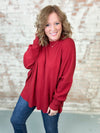 Astrid Red Ribbed Sweater