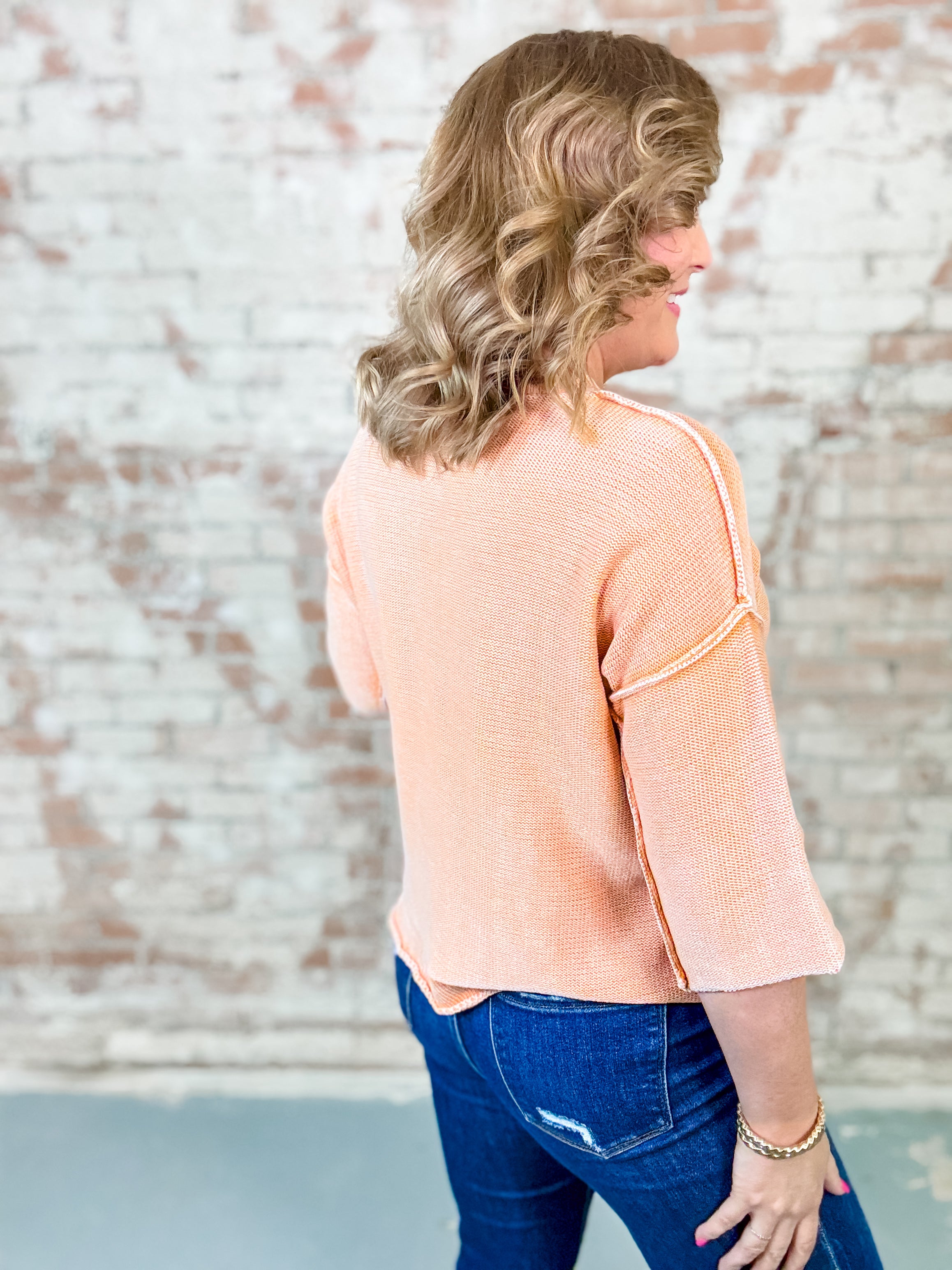 Gretchen Mineral Washed Sweater Top