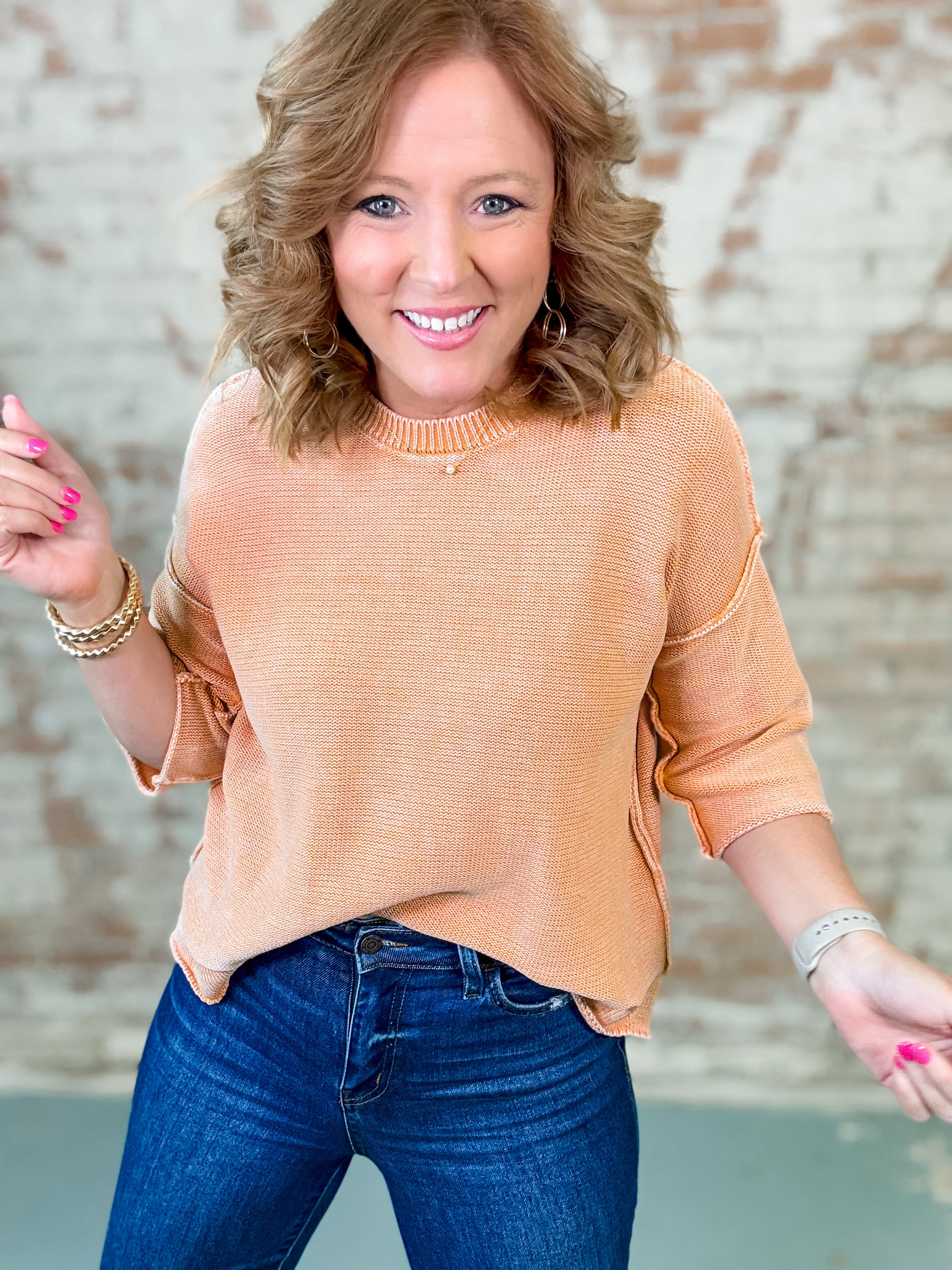 Gretchen Mineral Washed Sweater Top