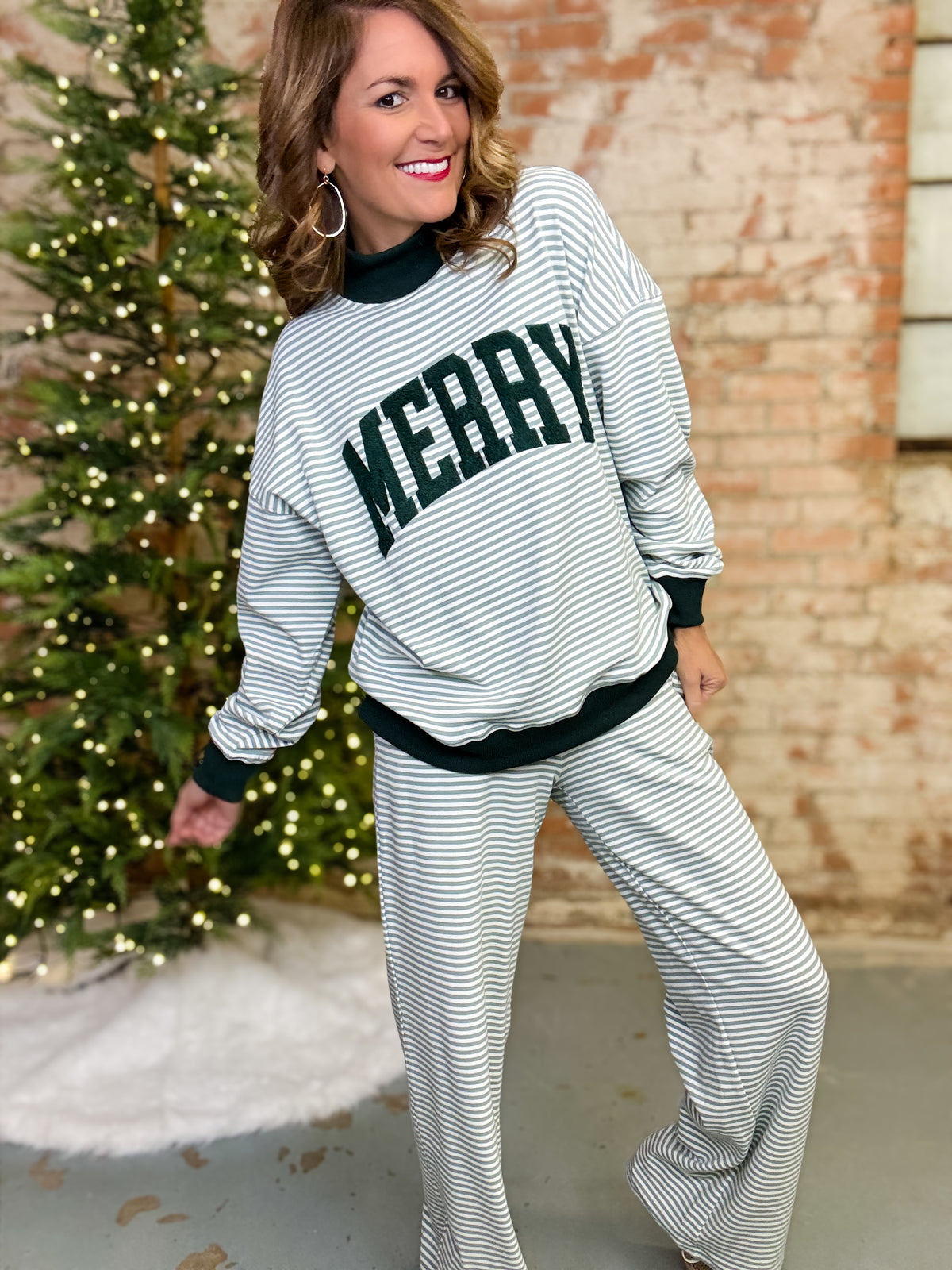 North Pole Stripe Lounge Set