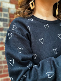 Black Heart Stud Sweater