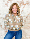 Crawford Floral Sherpa Half Zip Top - FINAL SALE